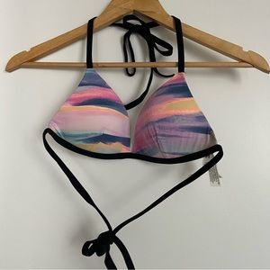 Victoria’s Secret PINK Triangle Push Up Watercolor Tie-Dye Bikini Top | Size S